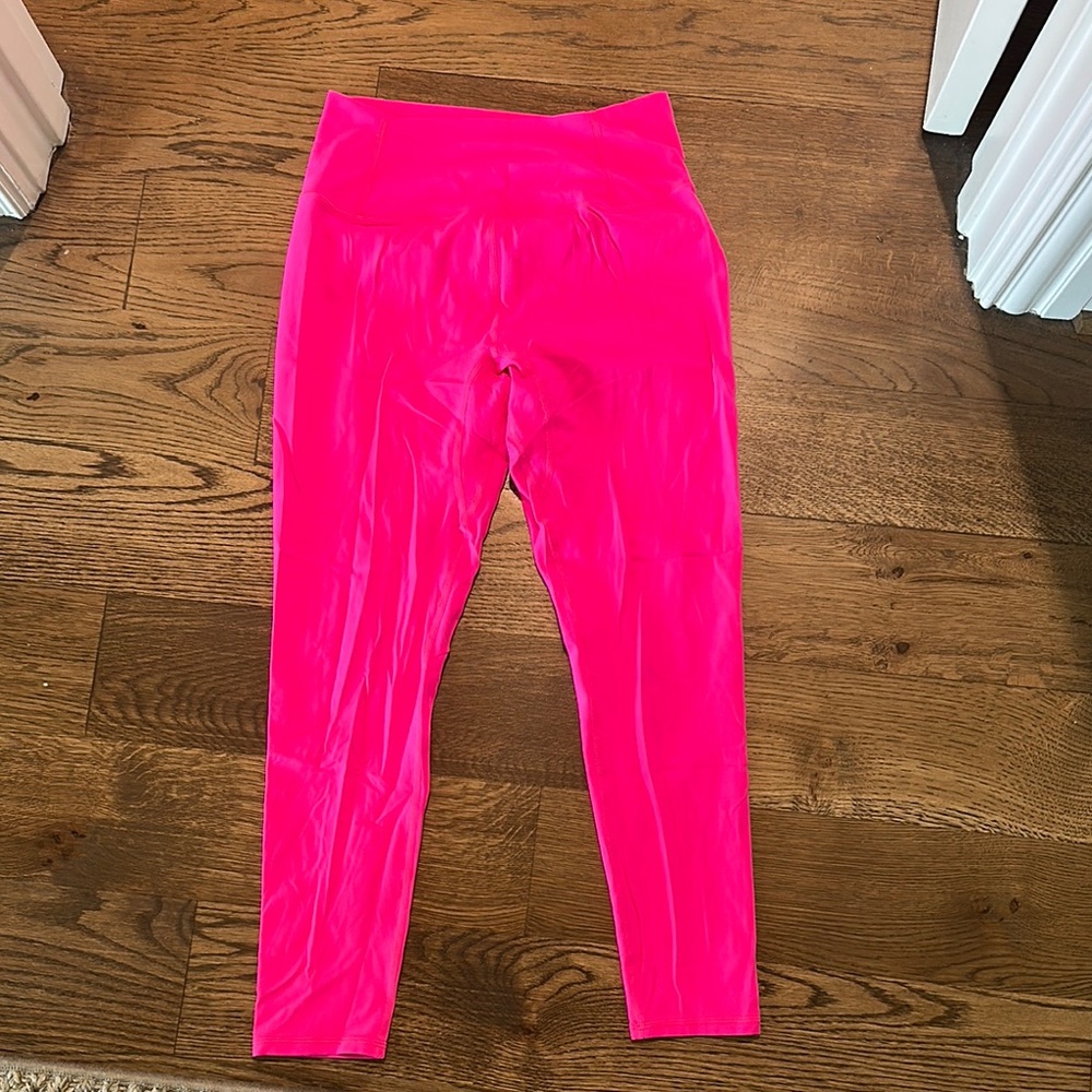 Vibrant Pink Leggings Stretchy Full-Length